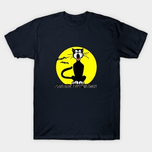 Black Cat On Fence T-Shirt